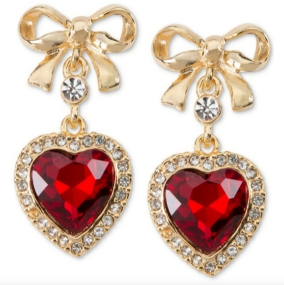 Charter Club Holiday Lane Heart Earrings Valentine Prom Wedding - Picture 7 of 9